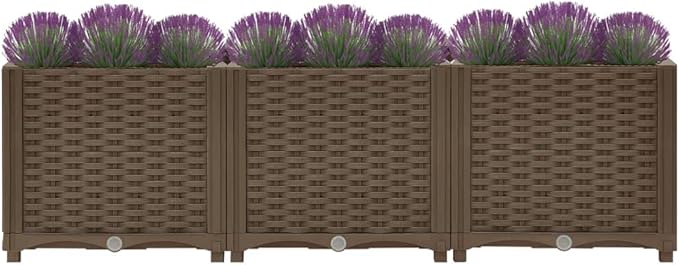 Raised Bed 47.2"x15.7"x15" Polypropylene,Raised Garden Bed,Outdoor Planters for Flower Herb Garden