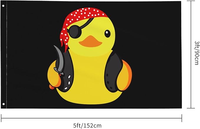 Pirate Rubber Duck Flag 3x5 Ft Outside Viking Flag Garden Yard Banner Outdoor Decorative Sign