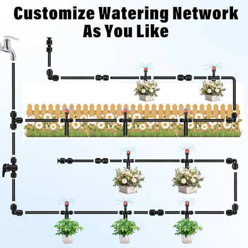 44 Pcs 1 4" Quick Connect Drip Irrigation Fittings Kit for for Gardens (44Pcs 1/4" Quick Connect Drip)