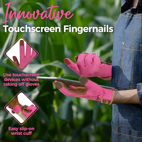 Gardening Gloves for Women (Hot Pink / Medium (Pack of 1))