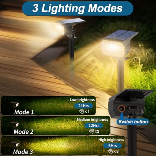 Solar Spot Light Outdoor Landscape Spotlights 6 Pack Warm White (Warm White / 6 Pack)