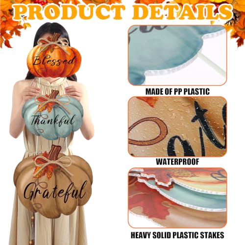 3 Pcs 31 Inch Fall Outdoor Decorations Yard Sign (Neutral Colors)