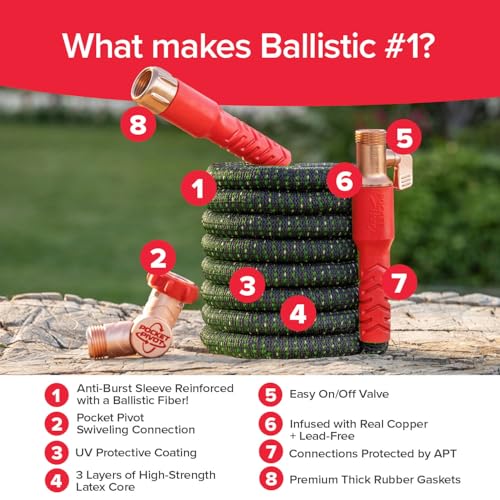 Ballistic Double UV 50 FT Expandable Garden Hose (50 FT)