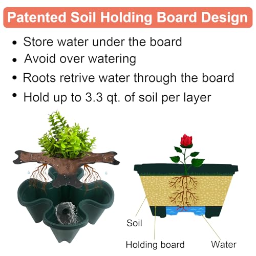 Vertical Planter Tower (Green / 6 Tier)