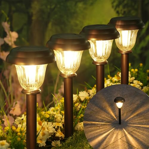 8 Pack Solar Lights Outdoor (8 Pack Brownish-Black)