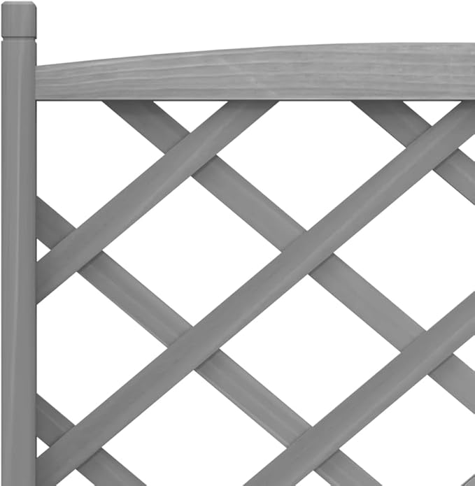 Solid Fir Wood Planter with Trellis Grey Rectangular Raised Garden Bed for Climbing Plants Outdoor Patio Large Elevated Planter Box