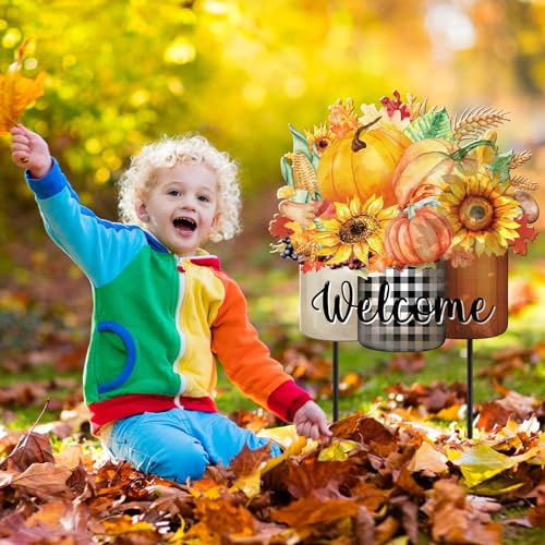 Fall Metal Stakes Yard Decor (Classic)