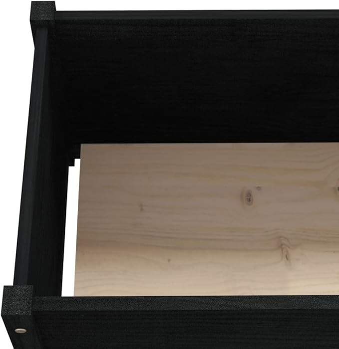 Garden Planter,Raised Flower Beds,Gardening Planters,Multifunctional Raised Bed,Plant Privacy Fence,Greenhouse Planter,for Gardens,Patios,Balconies,Terraces,Black 59.1"x19.7"x27.6" Solid Wood Pine