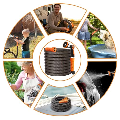 Flexible Garden Hose 50 Ft (OrangeBlack / 50 Ft)