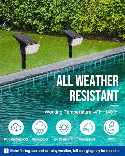 Solar Spot Lights Outdoor Waterproof (Natural Light / 1 Pack)