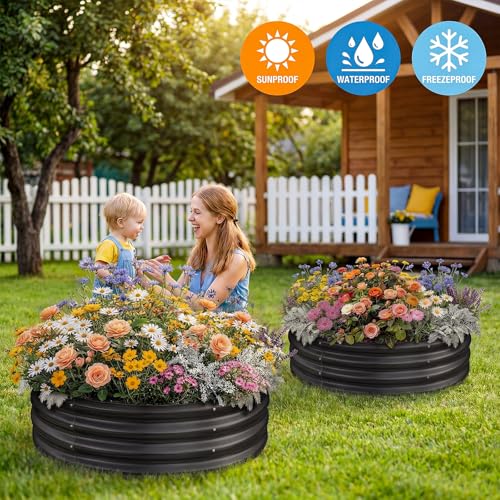 Galvanized Raised Garden Bed 2Pcs (2×2×1ft（2-Pack） / 2-grey)