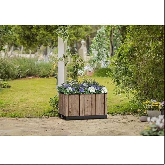 Raised Garden Bed Outdoor Planter Box, Wood-Look, Weather-Resistant, for Vegetables, and Flowers – Backyard, Patio, or Balcony Gardening (30" Resin-29 Gal.)