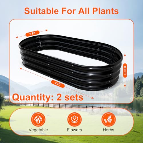 Raised Garden Bed Outdoor (Black)
