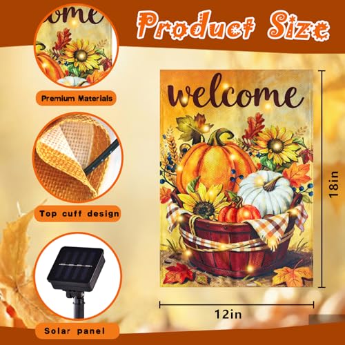 Thanksgiving Garden Flag (Maple Pumpkin / 12x18 Inch)