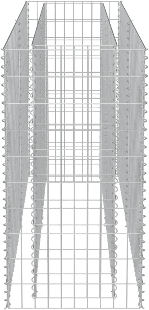 vidaXL Gabion Raised Bed Planter - Galvanized Steel Construction, Versatile Garden/Patio Use, Silver, 70.9"x19.7"x39.4" Outdoor Planter Box