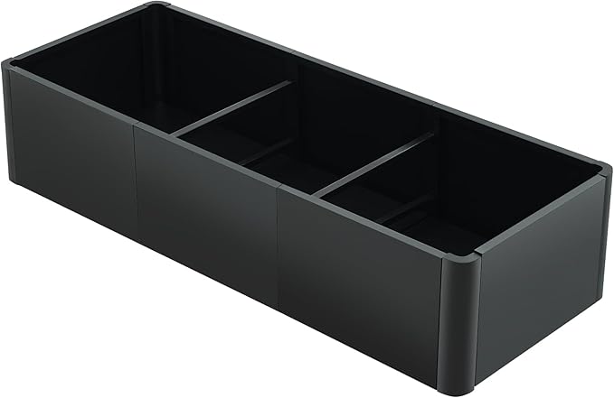 Garvee 54"x20" Rectangular Metal Planter Box with Drainage Holes & Rounded Corners, Modern Large Outdoor Raised Garden Bed Kit, Snap-On Assembly for Patio Gardening & Balcony Upgrade