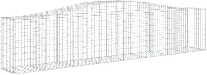Gabion Basket Silver Galvanized Iron, 157.5 x 19.7 x 31.5 Inch Rectangular Planter for Outdoor Plants, Durable Raised Garden Bed, Sound Insulation