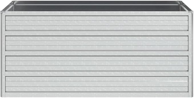 YAFF Garden Raised Bed 39.4"x15.7"x17.7" Galvanized Steel SilverSilver
