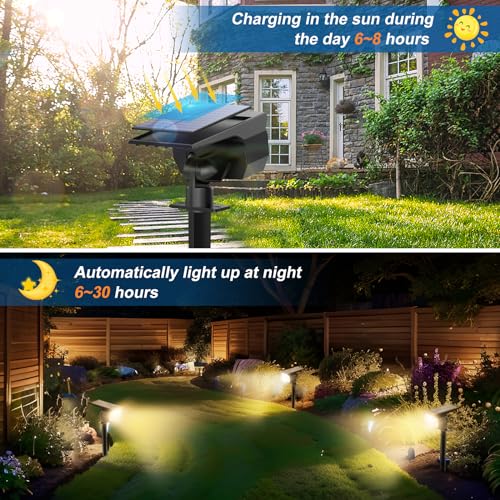 Solar Spot Light Outdoor Landscape Spotlights 6 Pack Warm White (Warm White / 6 Pack)