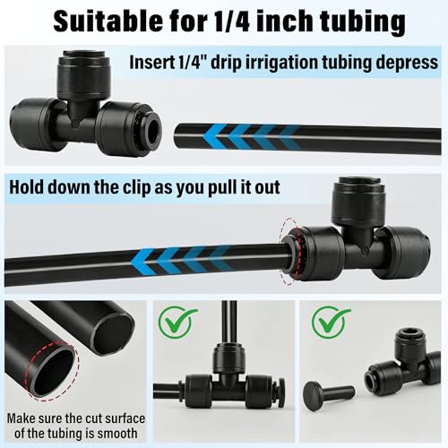 44 Pcs 1 4" Quick Connect Drip Irrigation Fittings Kit for for Gardens (44Pcs 1/4" Quick Connect Drip)