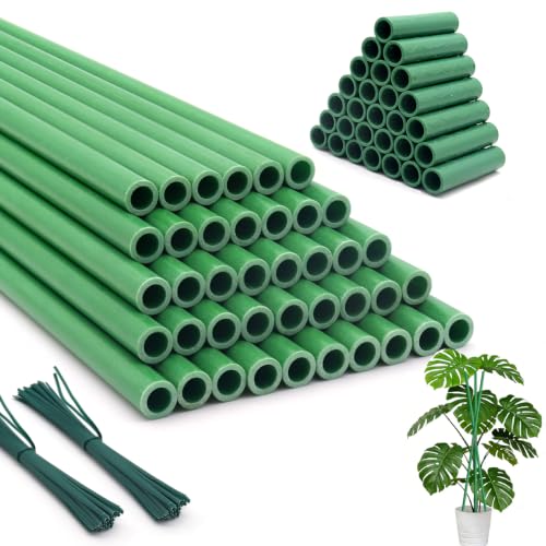 Garden Stakes 17Inch 40Pcs HOUNANG Adjustable Length Plant Support Stakes (17inch 40pcs)
