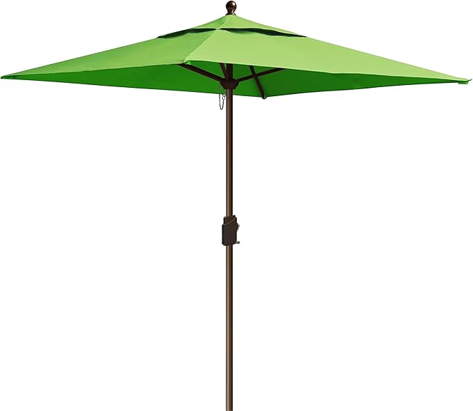 EliteShade 6x6Ft Rectangular Market Umbrella Patio Outdoor Table Umbrella with Ventilation and 5 Years Non-Fading Top,Macaw Green