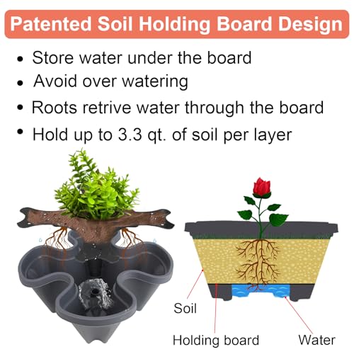 Vertical Planter Tower (Dark Gray / 6 Tier)
