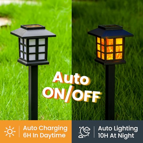 Solar Lights Outdoor Waterproof 16 Pack (16 PACK / Flickering Flame)