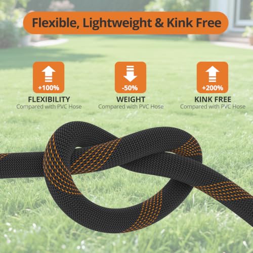 Garden Hose 100ft (Black Orange / 100FT)