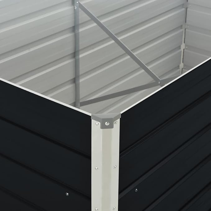 Tomato s Vegetables Box Raised Beds for Gardening Ground BoxRaised Garden Bed 63"x31.5"x17.7" Galvanized Steel Anthracitefor Patio Balcony backyards