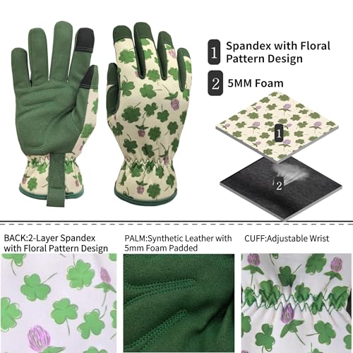Gardening Gloves Women (1 Pair Per Pack-green Leaf / Medium)