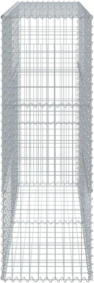 Galvanized Iron Mesh Gabion Basket with Cover 78.7"x19.7"x59.1" Large Outdoor Raised Garden Bed Planter Box for Landscaping, Retaining Walls & Privacy Screens