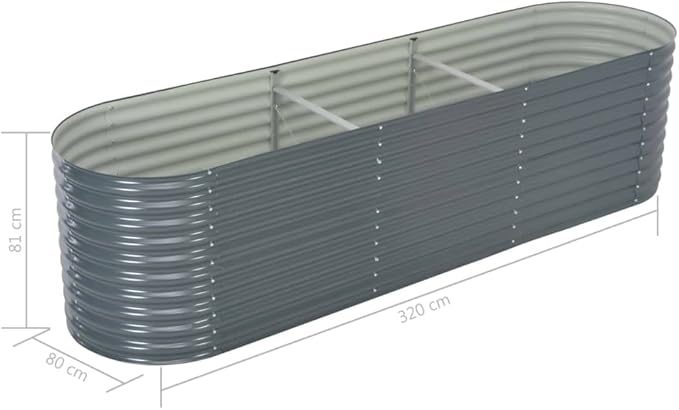 Garden Raised Bed 126"x31.5"x31.9" Galvanized Steel Gray,Raised Garden Bed,Outdoor Planters for Flower Herb Garden