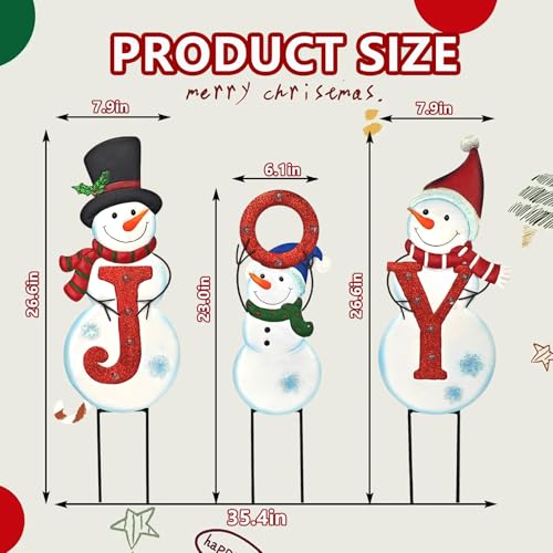 3 Pack Christmas Snowman Yard Signs Outdoor Decorations (The Snowman Family / 3 Pack)