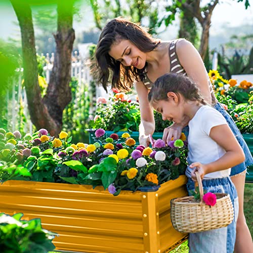 Galvanized Raised Garden Bed with Legs (Yellow / 48×24×32in)