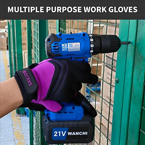 Work Gloves Women (1 Pair Per Pack-purple Work Gloves / Medium)