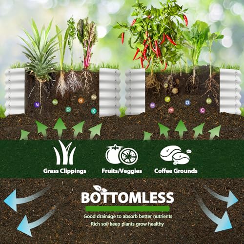 Anleolife 2 Pack 4ft x 18in Round Raised Garden Beds (Round-antique White / 4×1.5ft Tall)