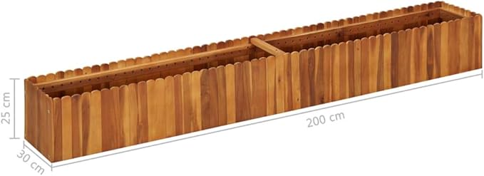 Garden Raised Bed,Wooden Flower Beds, Outdoor Garden Suitable for Flowers, Herbs and Fruits, Lawns, Verandas, Balconies, Patios 78.7"X11.8"X9.8" Solid Acacia Wood