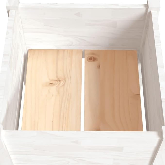 Garden Planters,Greenhouse Planter,Decorative Patio Planters,Patio Raised Beds,Vegetable Planters,Herb Planters,for Herbs,Fruits,Deep-rooted vegetables,2 pcs White 19.7"x19.7"x27.6" Solid Wood Pine
