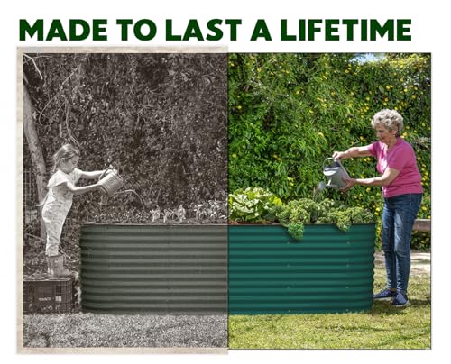 Galvanized Raised Garden Beds Outdoor (Dark Green / 4×2×2 Ft)