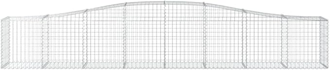 Gabion Basket Set of 2, Silver Galvanized Iron Rectangular Decorative Inlays for Outdoor Landscaping, Weather Resistant Raised Garden Bed Planters