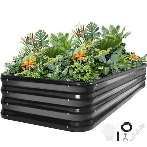 Raised Garden Beds Outdoor (Gray / 8x3x1ft(1pcs))