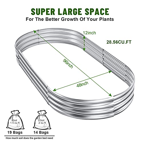 8×4×1 ft Galvanized Raised Garden Bed Kit (8×4×1ft(1pcs） / 1-silver)