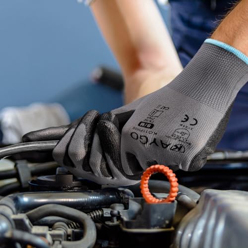 Safety Work Gloves for Men Women (Grey / X-Large)