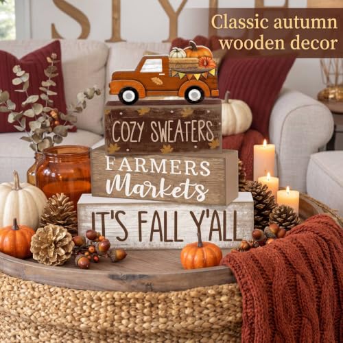 4 Pcs Fall Truck Table Decor (It's Fall Ya'all)