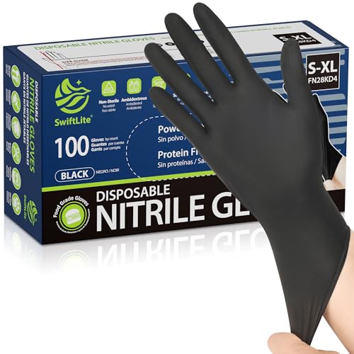 Black Nitrile Gloves Disposable Latex Free (01-black(small 100))
