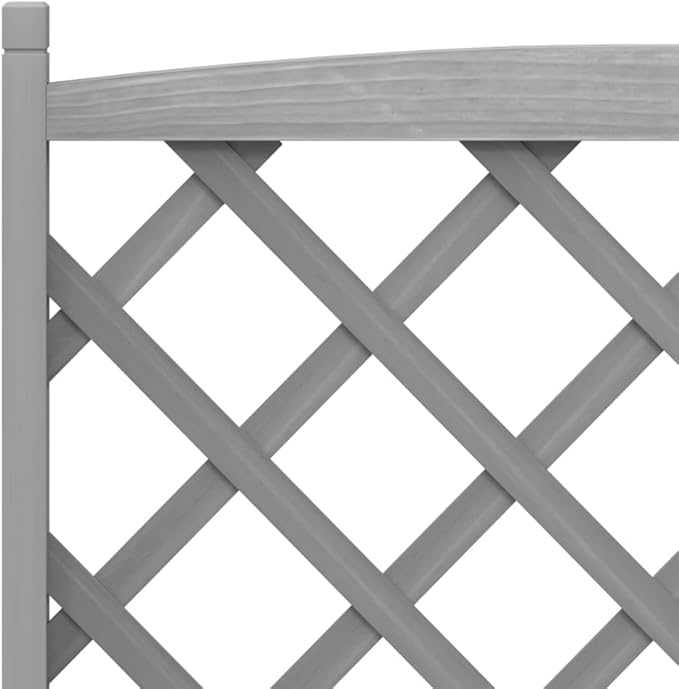 Large Wooden Planter with Trellis Grey Rectangular Raised Garden Bed for Climbing Plants Indoor Outdoor Use
