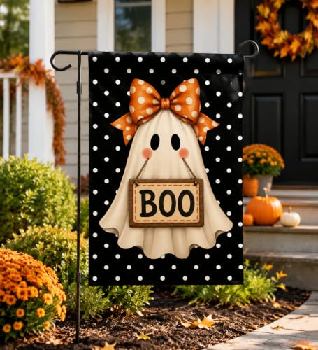 Halloween Spooky Garden Flag 12 x 18 inch Double Sided Outside decorations (G095)