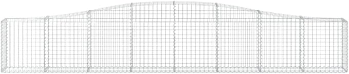 Gabion Basket Set of 3, Silver Galvanized Iron, Large Rectangular Outdoor Planter for Garden Beds, Retaining Wall, 157.5x157.5x31.5 in