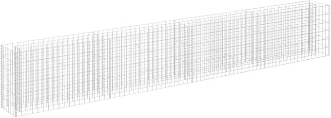 Galvanized Steel Gabion Raised Bed Gabion Planter Steel Fencing Wire Patio Flower Plant Bed Basket Stone, Ideal for Garden and Patio, 141.7"x11.8"x23.6",-208